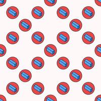 Blue Container in Red Circle colored seamless pattern vector