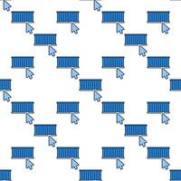 Mouse cursor with Blue Shipping Container seamless pattern vector