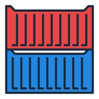Pair of Shipping Containers colored icon or symbol vector