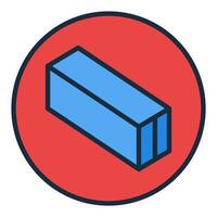 Blue Container in Red Circle colored icon vector