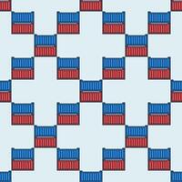 Two Shipping Containers colored seamless pattern - transportation background vector
