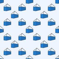 Blue Hanging Shipping Container colorful seamless pattern vector