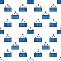 Blue Shipping Container colored seamless pattern - logistics background vector