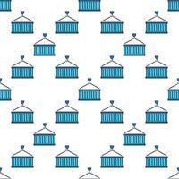 Red Hanging Shipping Container colored modern seamless pattern vector