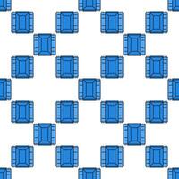 colored modern seamless pattern of Opened Blue Shipping Container vector