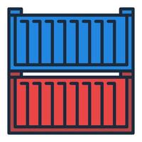 Two Shipping Containers colored icon - transportation symbol vector