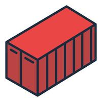 Red Shipping Container modern colored icon vector