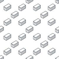 Shipping Container outline seamless pattern or background vector
