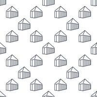Shipping Container seamless pattern in line style vector