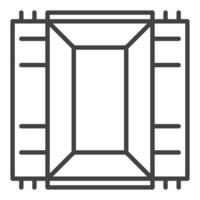 icon of Opened Shipping Container in linear style vector