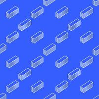 Shipping Container seamless pattern - transportation background in line style vector