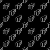 seamless pattern of a Shipping Container in line style vector