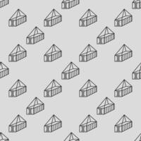 Shipping Container simple seamless pattern in clean line style vector