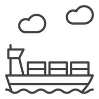 Ship with Containers icon or sign in line style vector