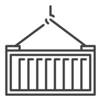 Shipping Container thin line icon vector