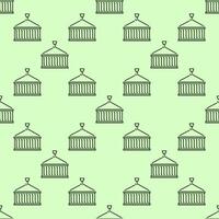 Hanging Shipping Container seamless pattern in outline style vector