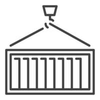 Outline Shipping Container icon - logistics linear sign vector