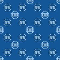 Shipping Container round seamless pattern - modern line background vector