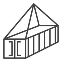 Shipping Container simple icon in clean line style vector