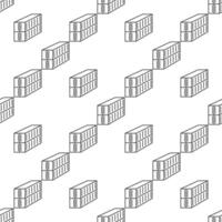 Pair of Shipping Containers line seamless pattern vector