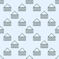 Container minimal seamless pattern in line style vector