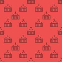 Outline Shipping Container seamless pattern - logistics background vector