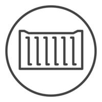 Shipping Container round icon with modern line design vector