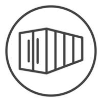 Shipping Container round icon or symbol in outline style vector