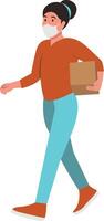 Person Volunteers and Donation with Flat Design. vector