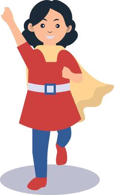 Children Superhero Cartoon Character.