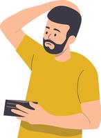Person Holding Empty Wallet on White Background. vector