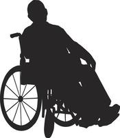 Silhouette of Disabled Wheelchair in Simple Design. vector