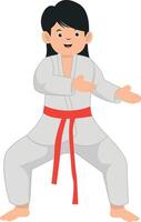 Karate Children Character Isolated on White Background vector