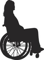 Silhouette of Disabled Wheelchair with Simple Design. vector