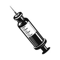 An injection syringe on a white background vector