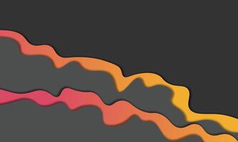 A colorful wave of paper is shown on a black background vector