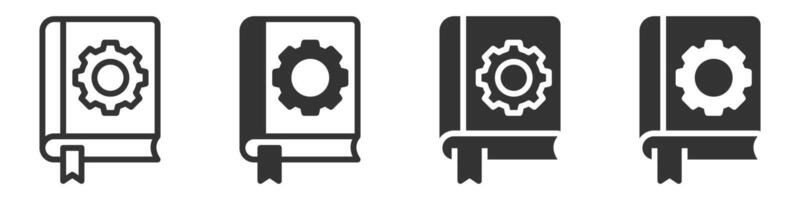 Four different types of book covers with gears vector