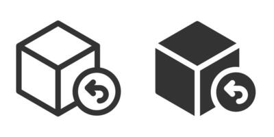 A black and white image of a cube and a coin vector
