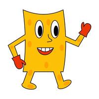 A cartoon character of a cheese with arms and legs vector