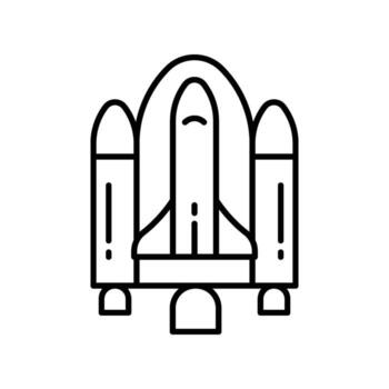 Spaceship move outline icon. EPS 10 file vector