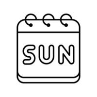 Sunday outline icon. EPS 10 file vector