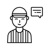 Referee outline icon. EPS 10 file vector