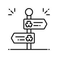Clover sign outline icon. EPS 10 file vector