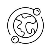 Planet Orbit. outline icon. EPS 10 file vector