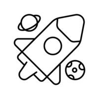 Rocket outline icon. EPS 10 file vector
