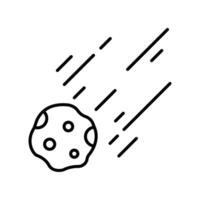 Asteroid falling outline icon. EPS 10 file vector