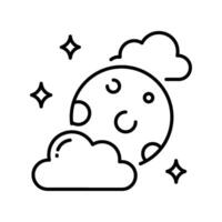 Moon outline icon. EPS 10 file vector