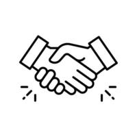 handshake buesniess outline icon. EPS 10 file vector