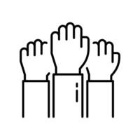 Hand Up outline icon. EPS 10 file vector