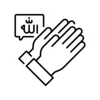Offering A Prayer outline icon. EPS 10 file vector